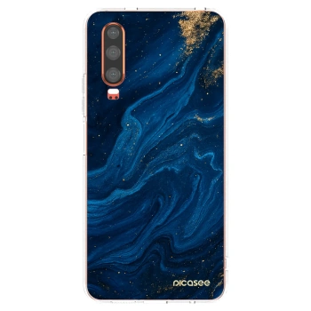 Picasee silikonowe przeźroczyste etui na Huawei P30 - Blue