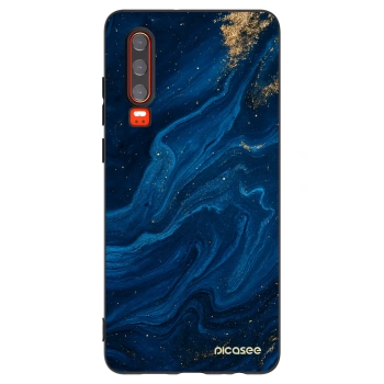 Picasee silikonowe czarne etui na Huawei P30 - Blue