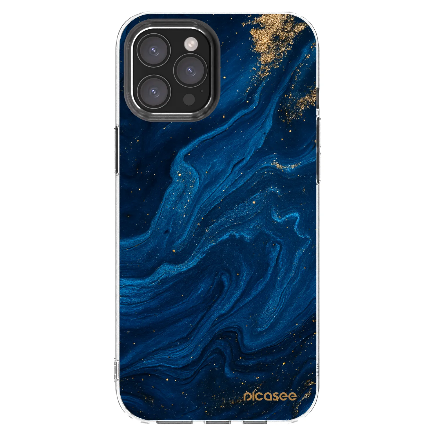 Picasee silikonowe przeźroczyste etui na Apple iPhone 12 Pro Max - Blue