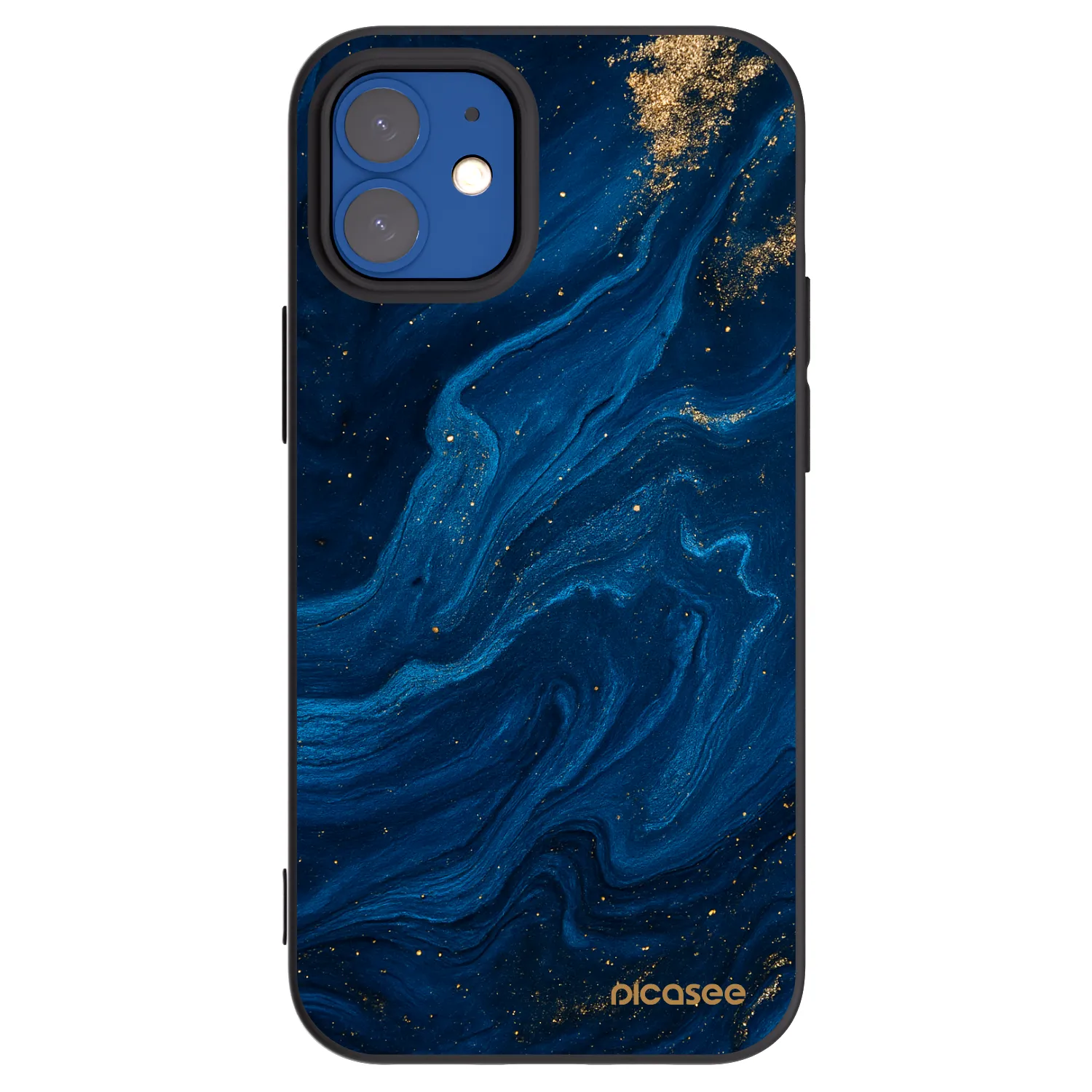 Picasee silikonowe czarne etui na Apple iPhone 12 mini - Blue
