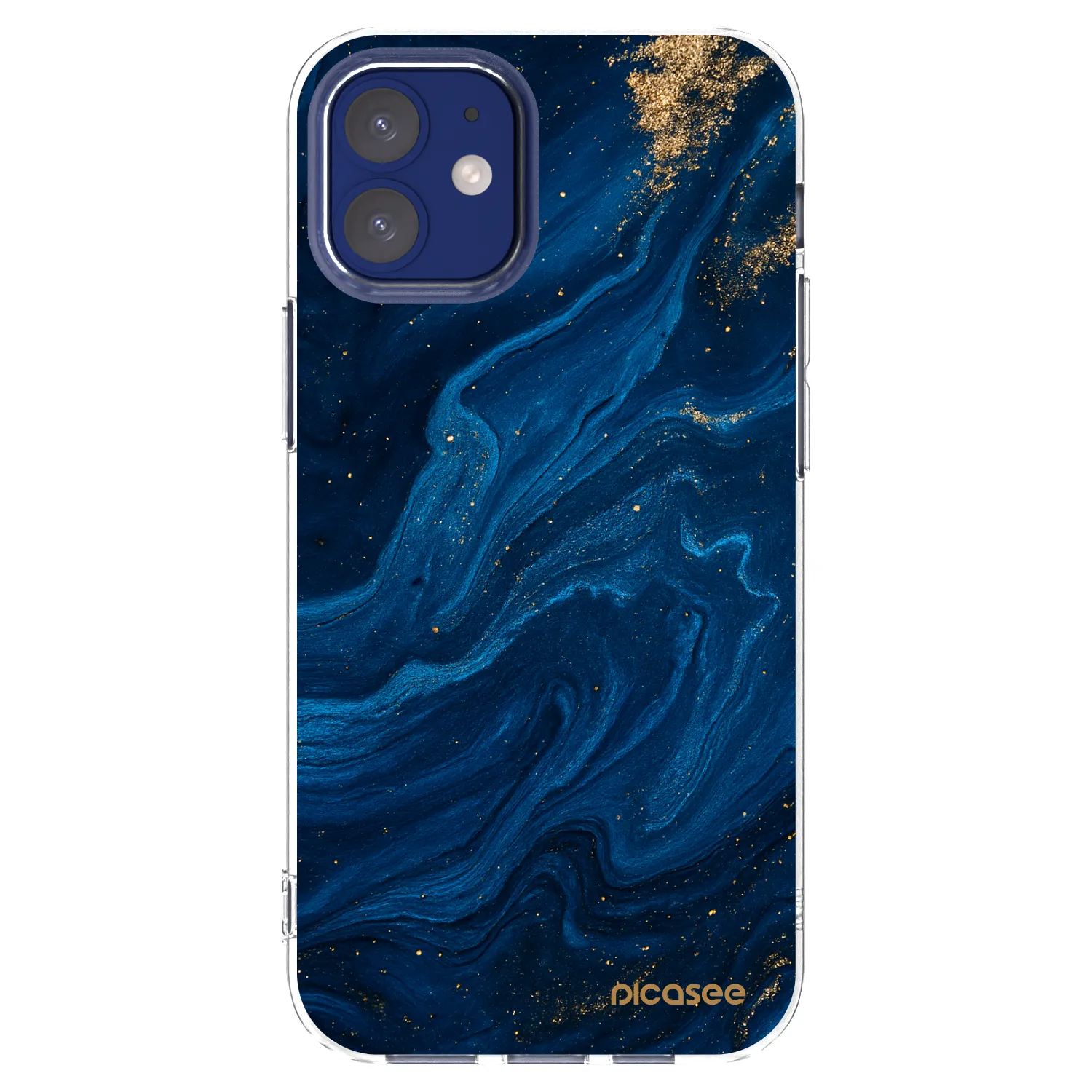 Picasee silikonowe przeźroczyste etui na Apple iPhone 12 mini - Blue