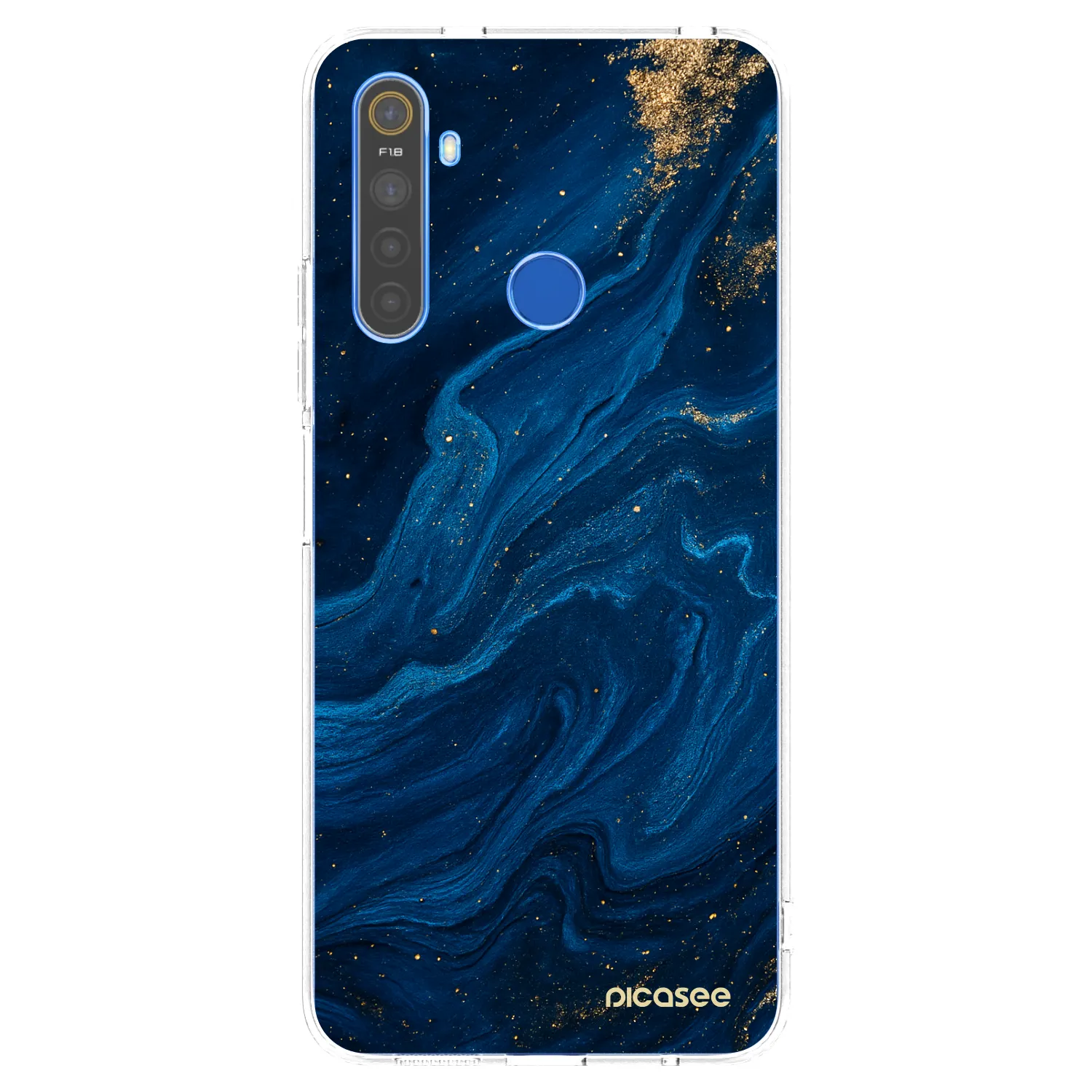 Picasee silikonowe przeźroczyste etui na Realme 5 - Blue