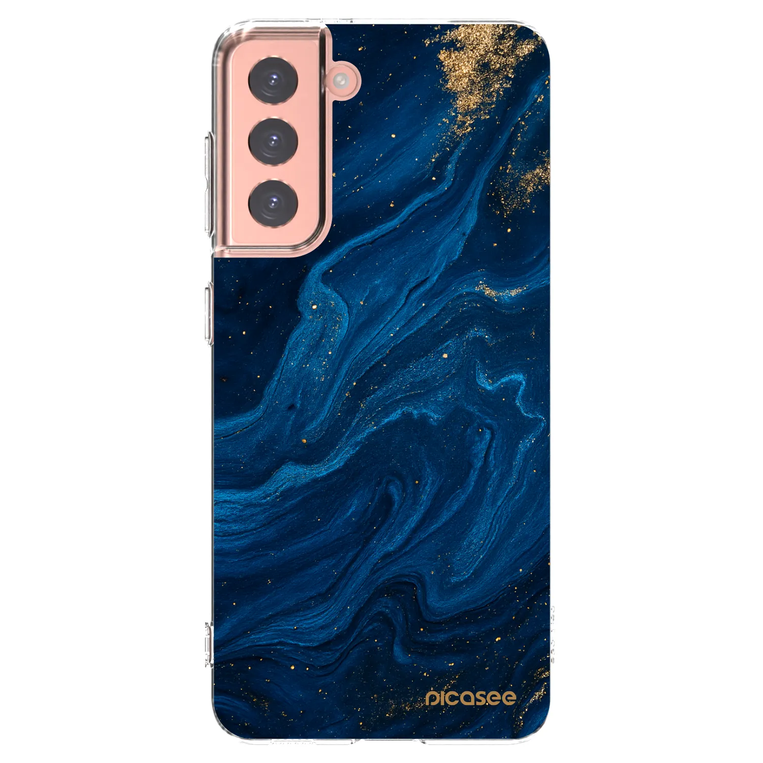 Picasee silikonowe przeźroczyste etui na Samsung Galaxy S21 5G G991B - Blue