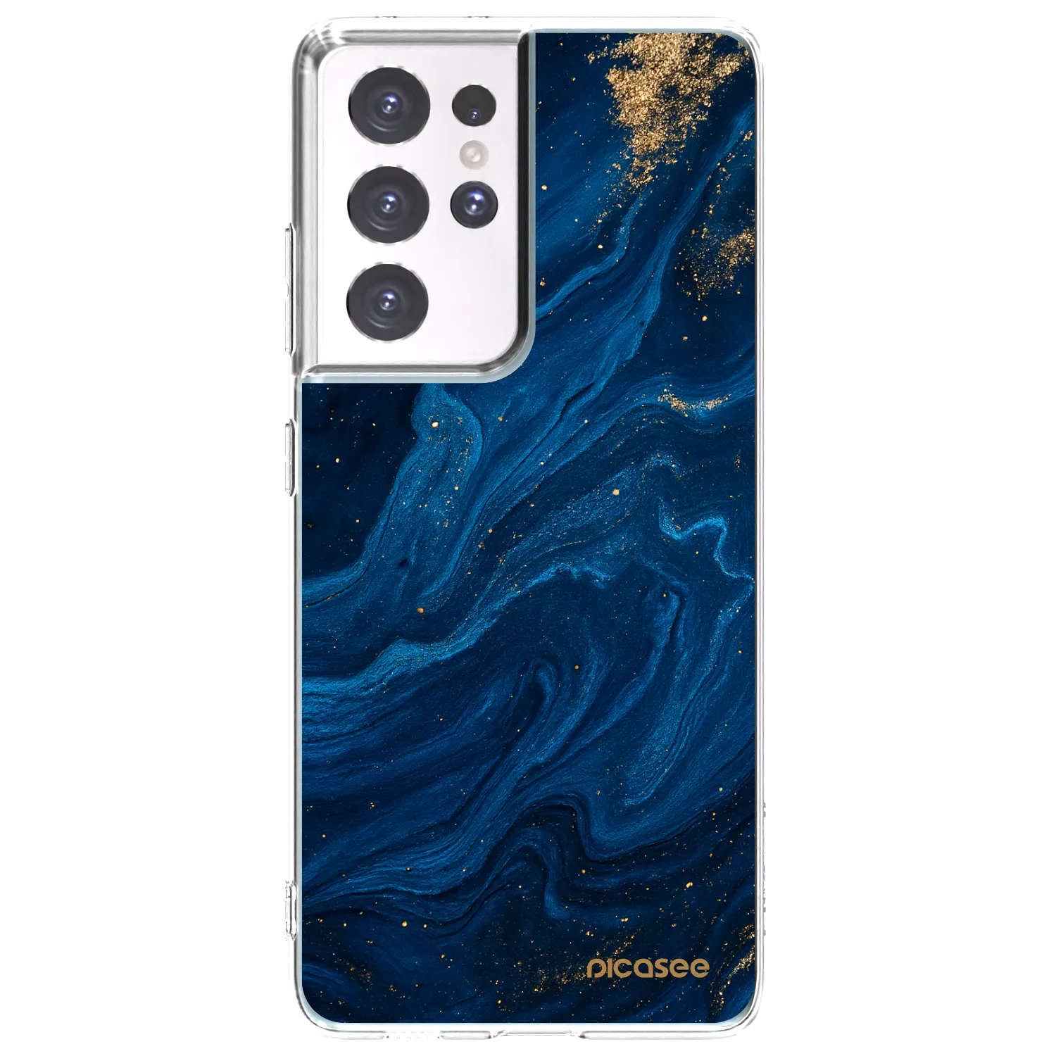 Picasee silikonowe przeźroczyste etui na Samsung Galaxy S21 Ultra 5G G998B - Blue