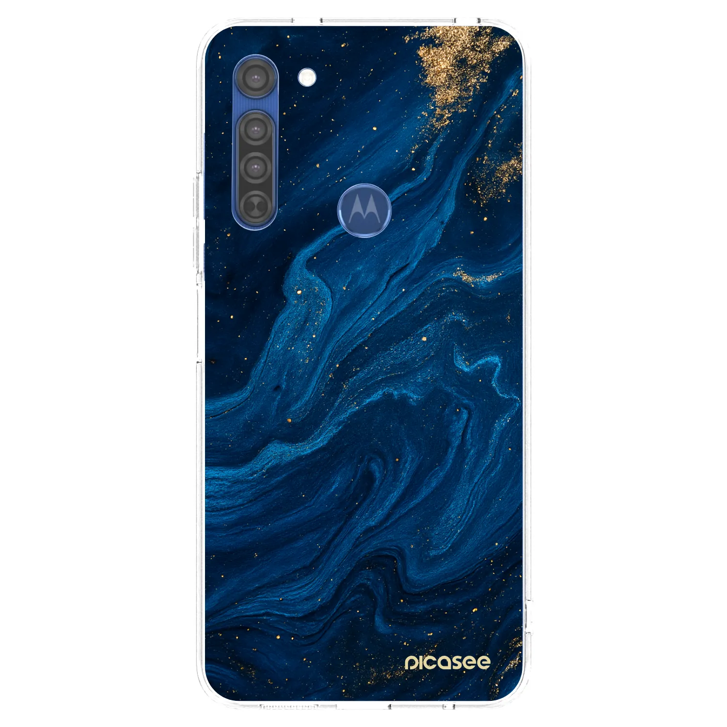 Picasee silikonowe przeźroczyste etui na Motorola Moto G8 - Blue