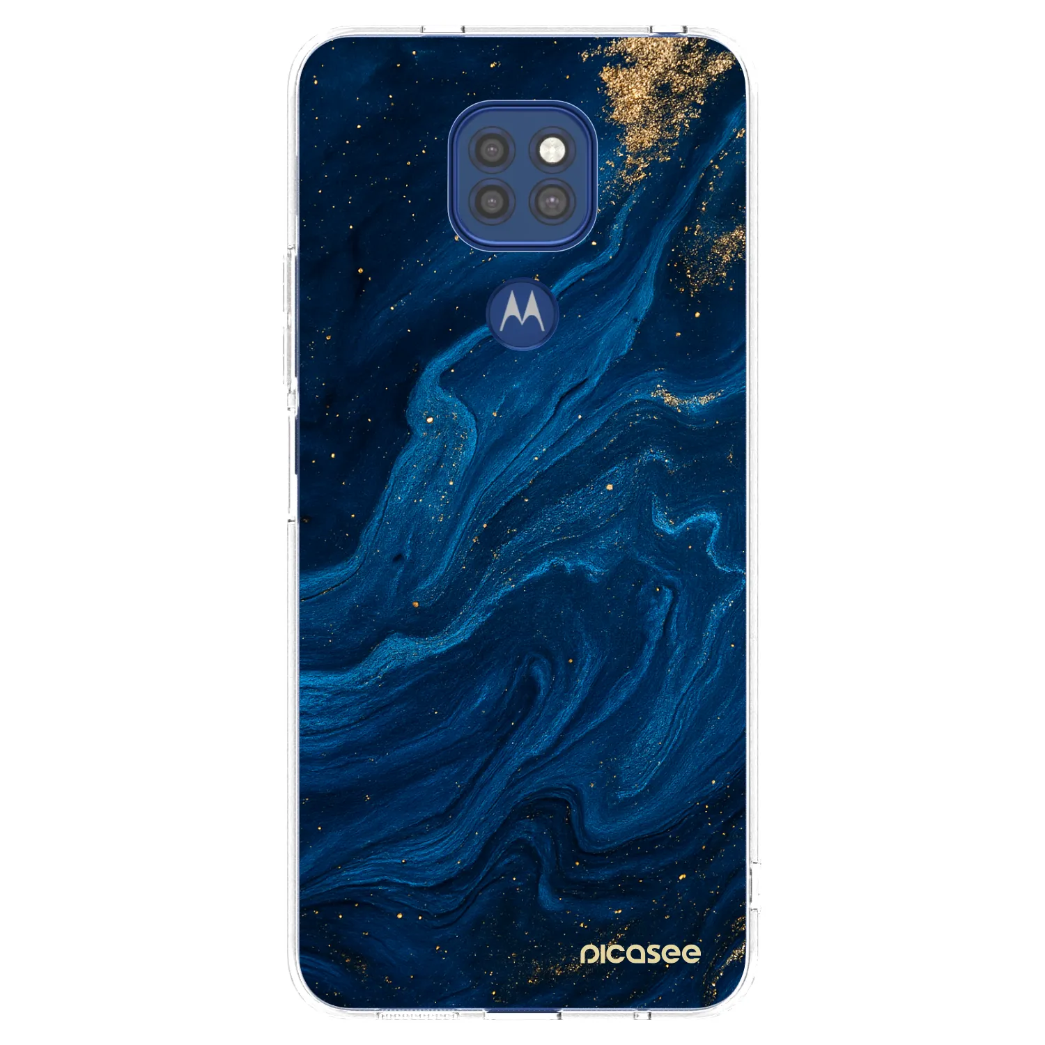 Picasee silikonowe przeźroczyste etui na Motorola Moto G9 Play - Blue