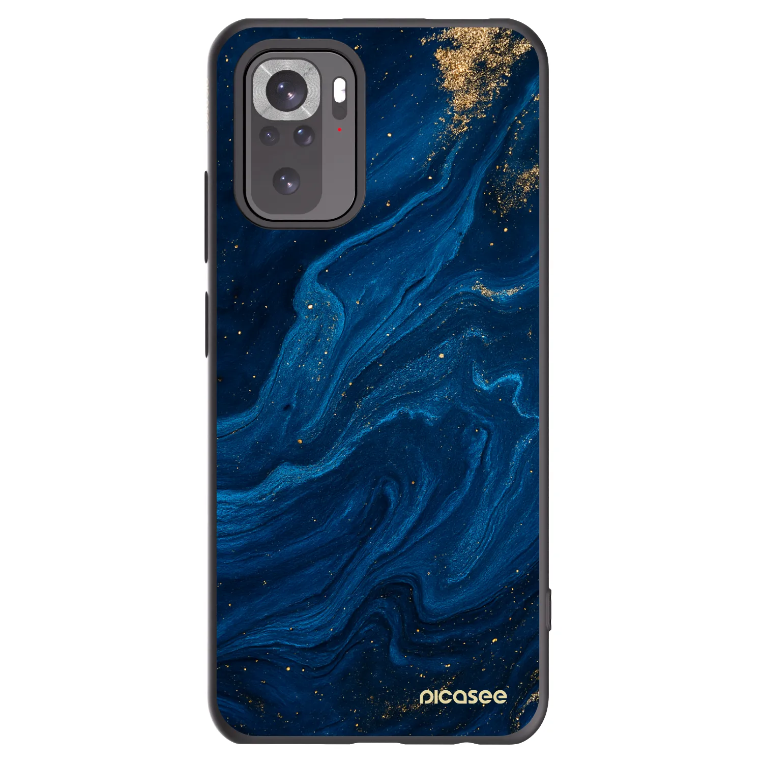 Picasee silikonowe czarne etui na Xiaomi Redmi Note 10 - Blue