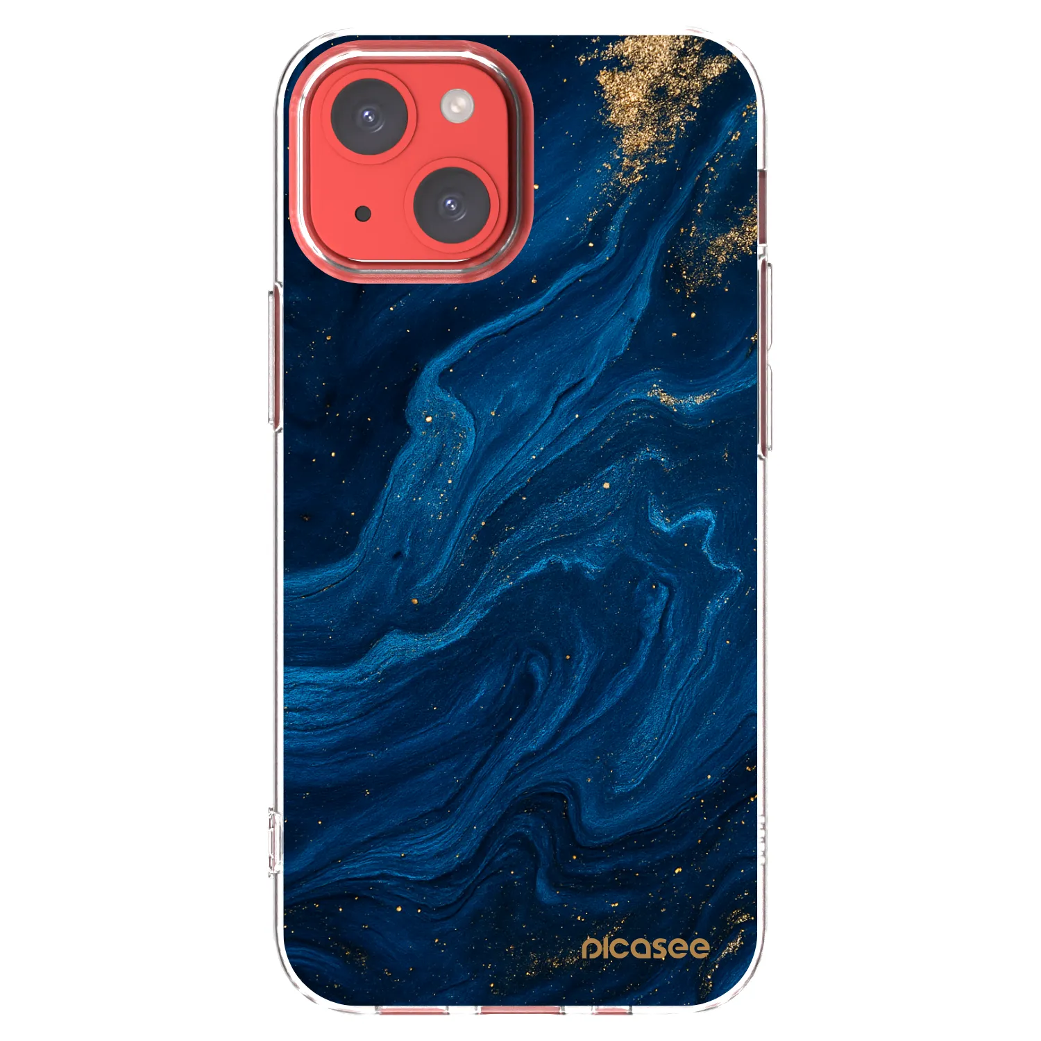 Picasee silikonowe przeźroczyste etui na Apple iPhone 13 mini - Blue