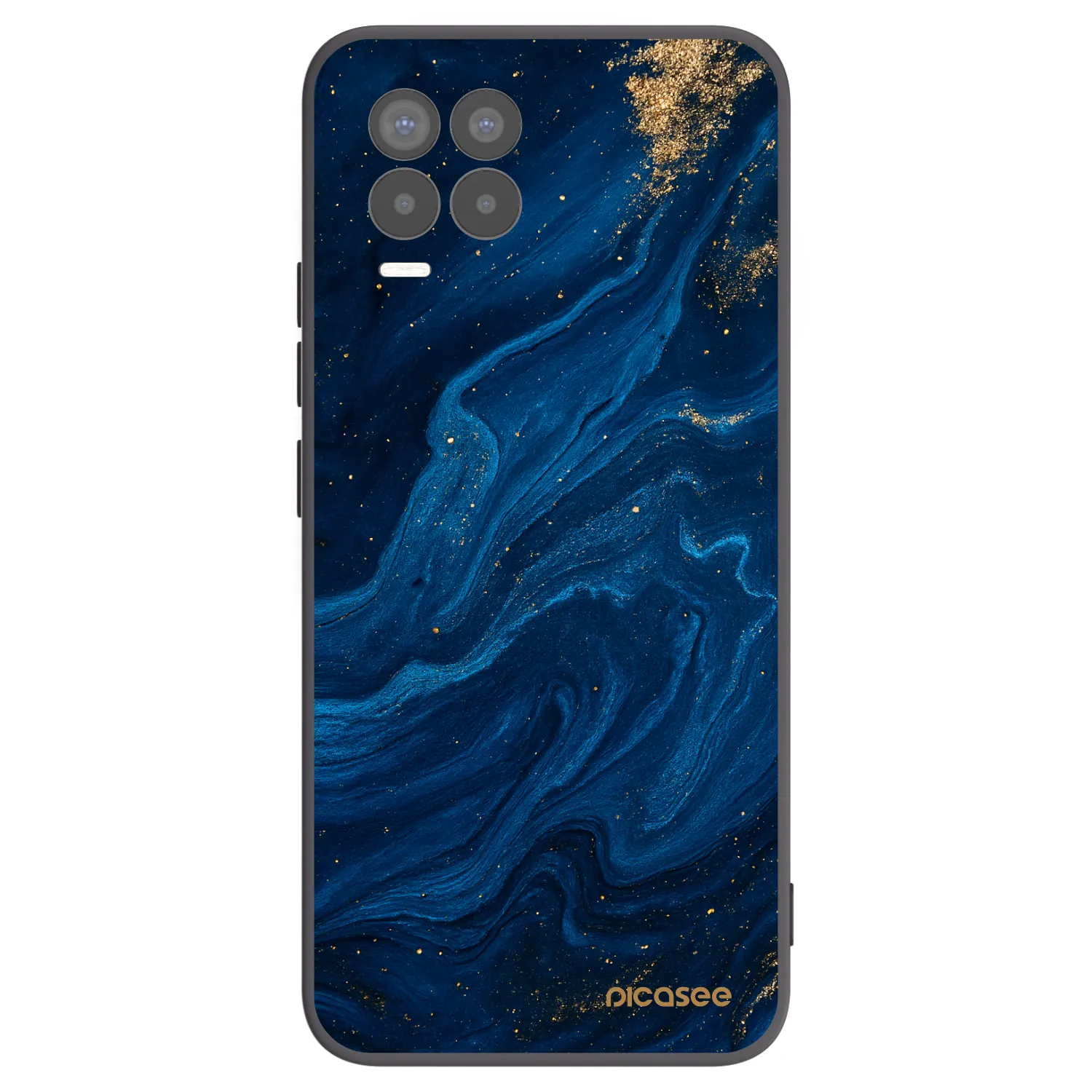 Picasee silikonowe czarne etui na Realme 8 4G - Blue