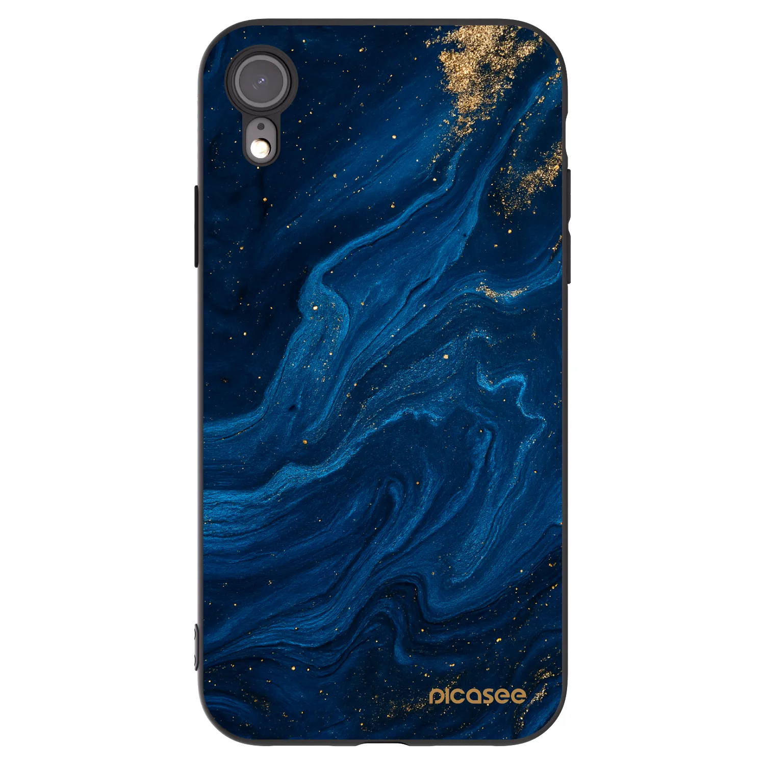 Picasee silikonowe czarne etui na Apple iPhone XR - Blue