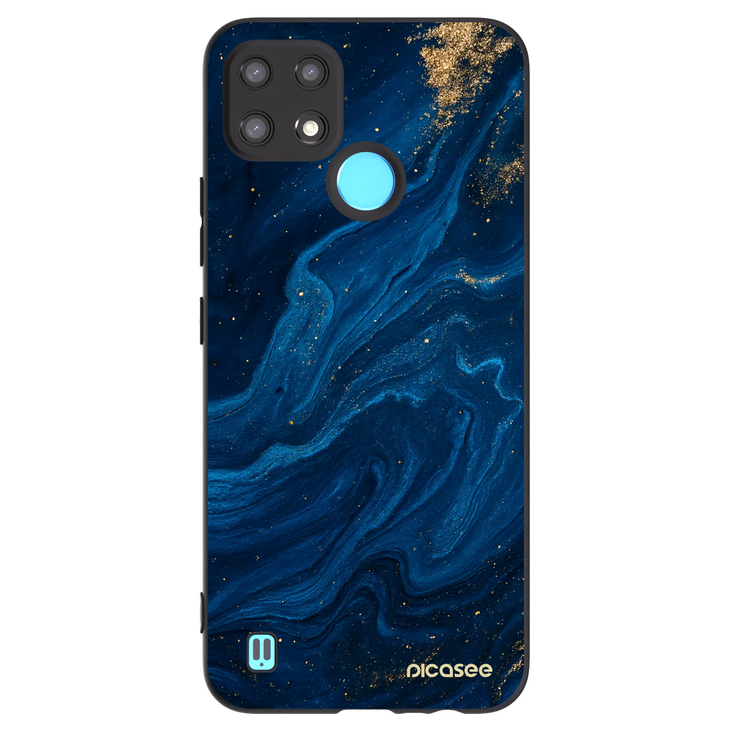 Picasee silikonowe czarne etui na Realme C21 - Blue
