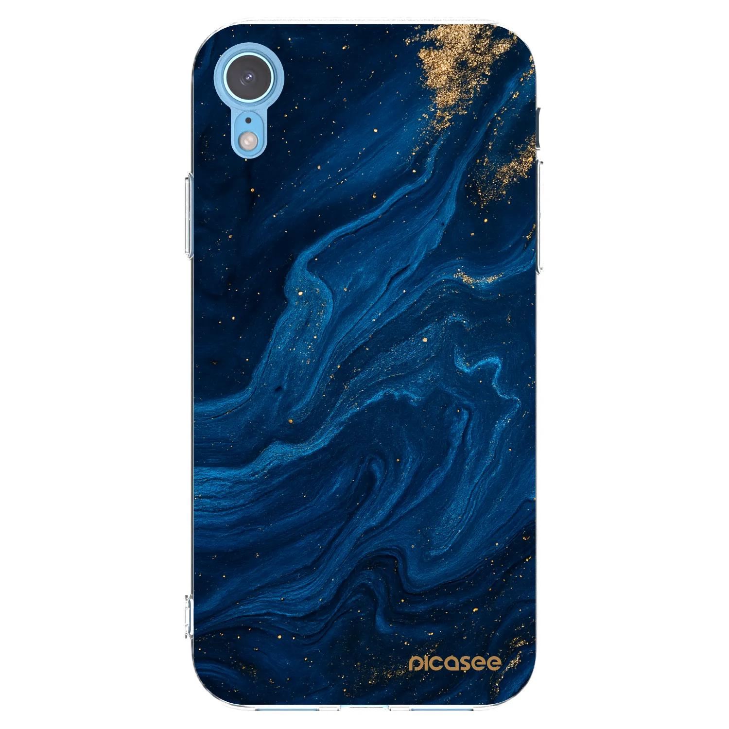 Picasee silikonowe przeźroczyste etui na Apple iPhone XR - Blue