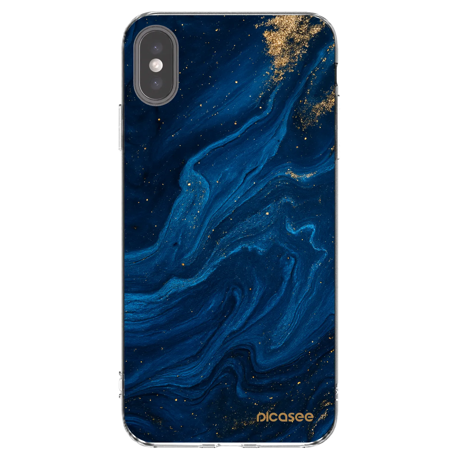 Picasee silikonowe przeźroczyste etui na Apple iPhone XS Max - Blue
