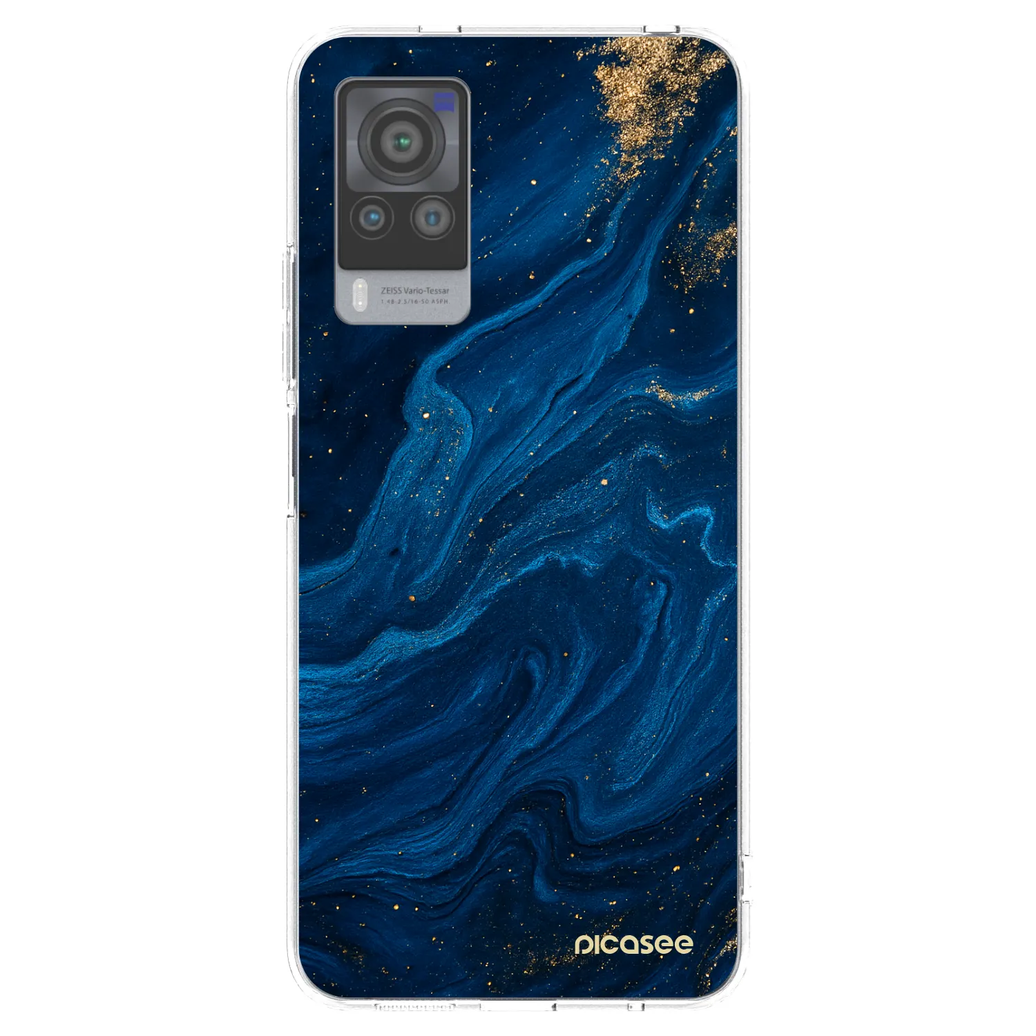 Picasee silikonowe przeźroczyste etui na Vivo X60 Pro 5G - Blue