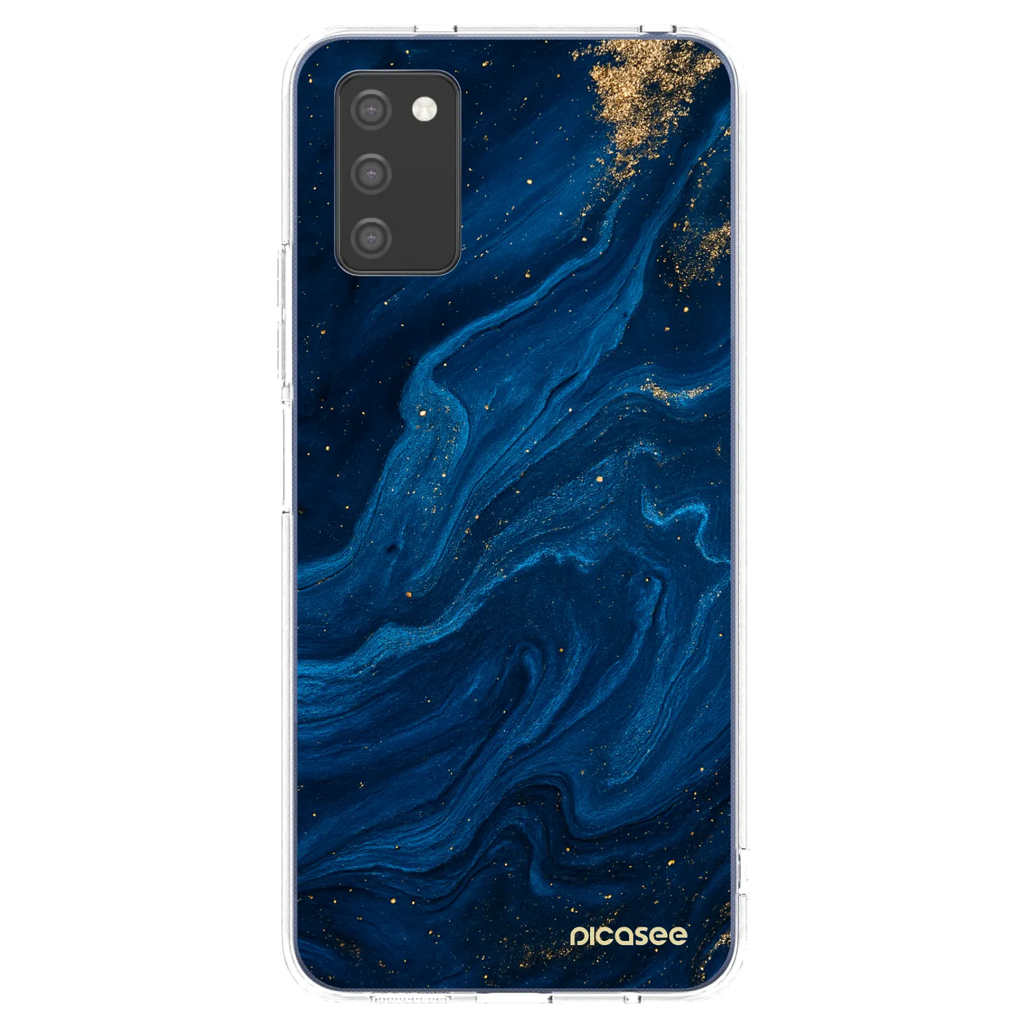 Picasee silikonowe przeźroczyste etui na Samsung Galaxy A03s A037G - Blue