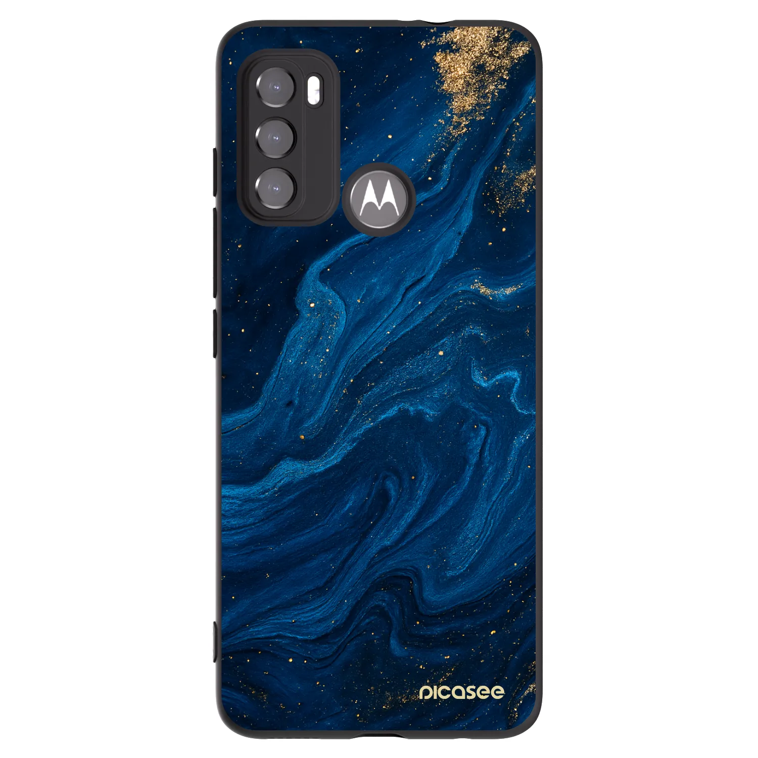 Picasee silikonowe czarne etui na Motorola Moto G60 - Blue