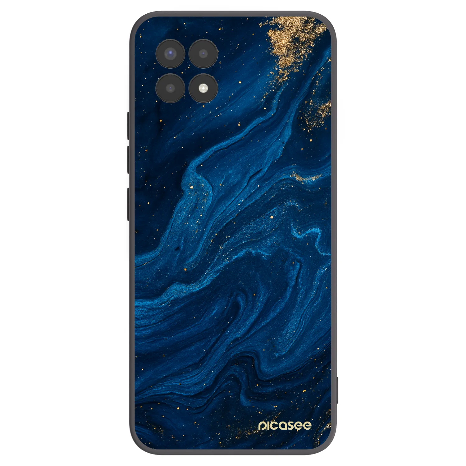 Picasee silikonowe czarne etui na Realme 8i - Blue