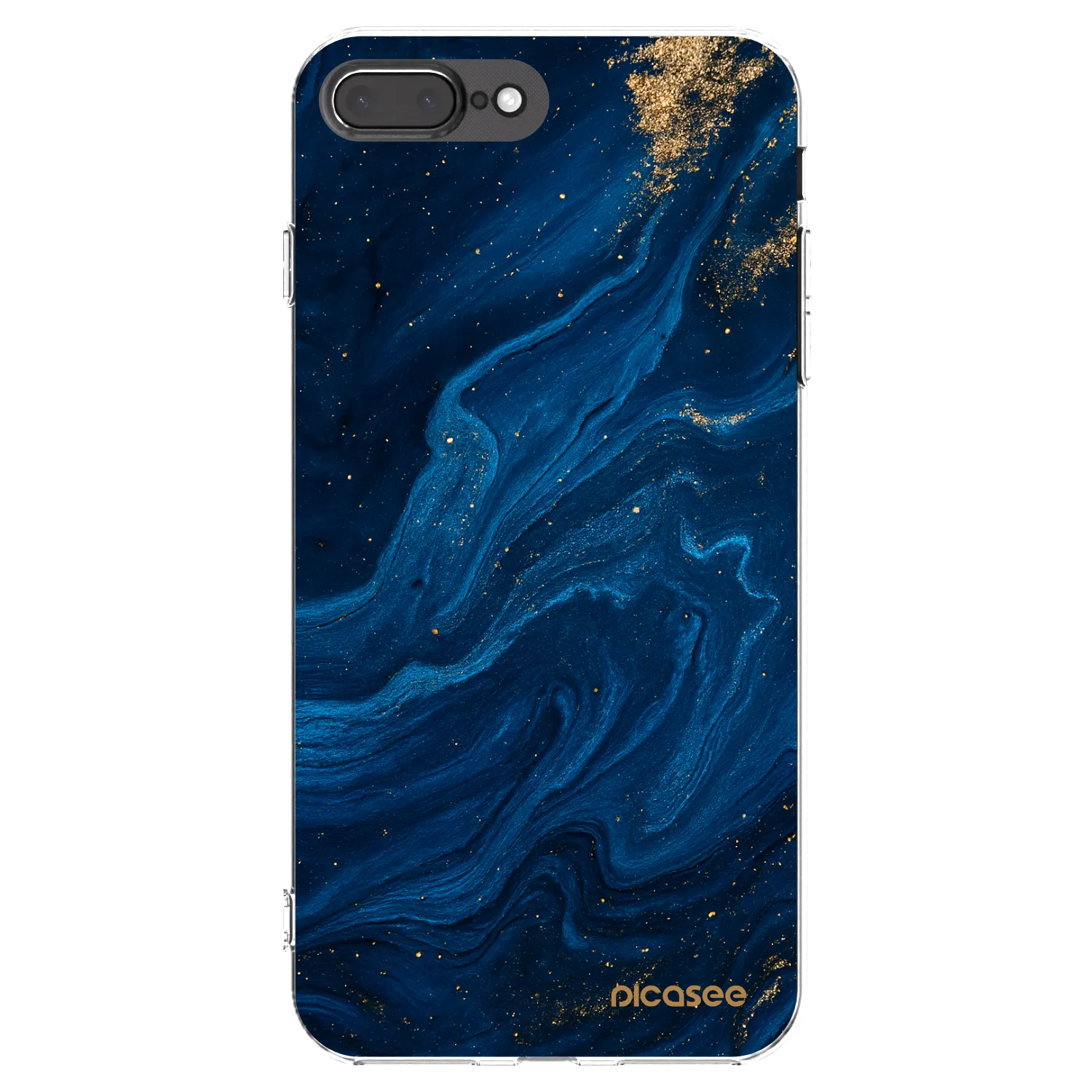 Picasee silikonowe przeźroczyste etui na Apple iPhone 7 Plus - Blue