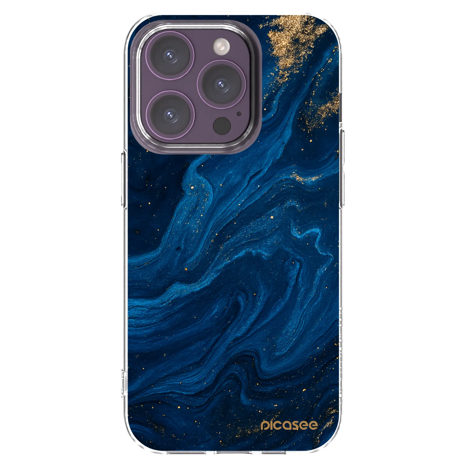 Picasee silikonowe przeźroczyste etui na Apple iPhone 14 Pro - Blue