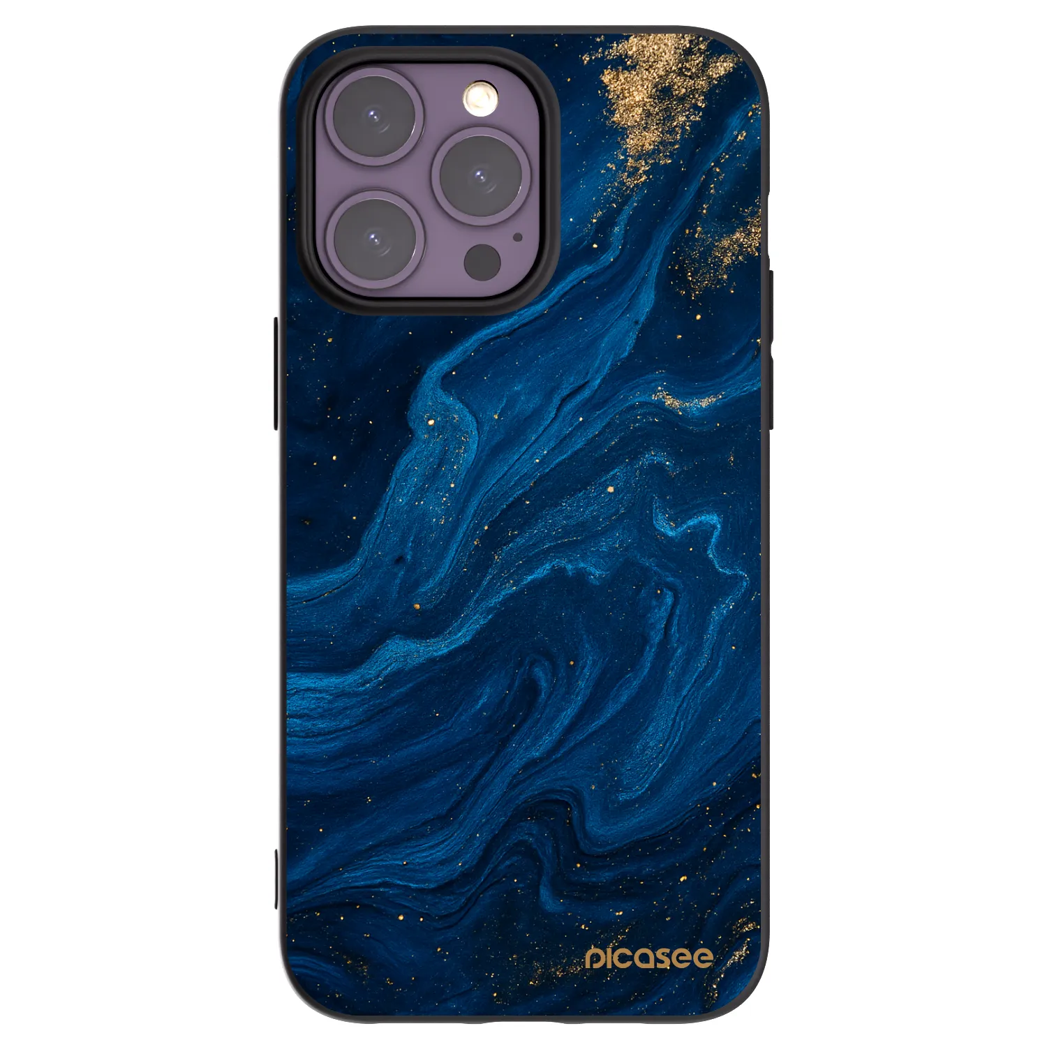 Picasee silikonowe czarne etui na Apple iPhone 14 Pro Max - Blue