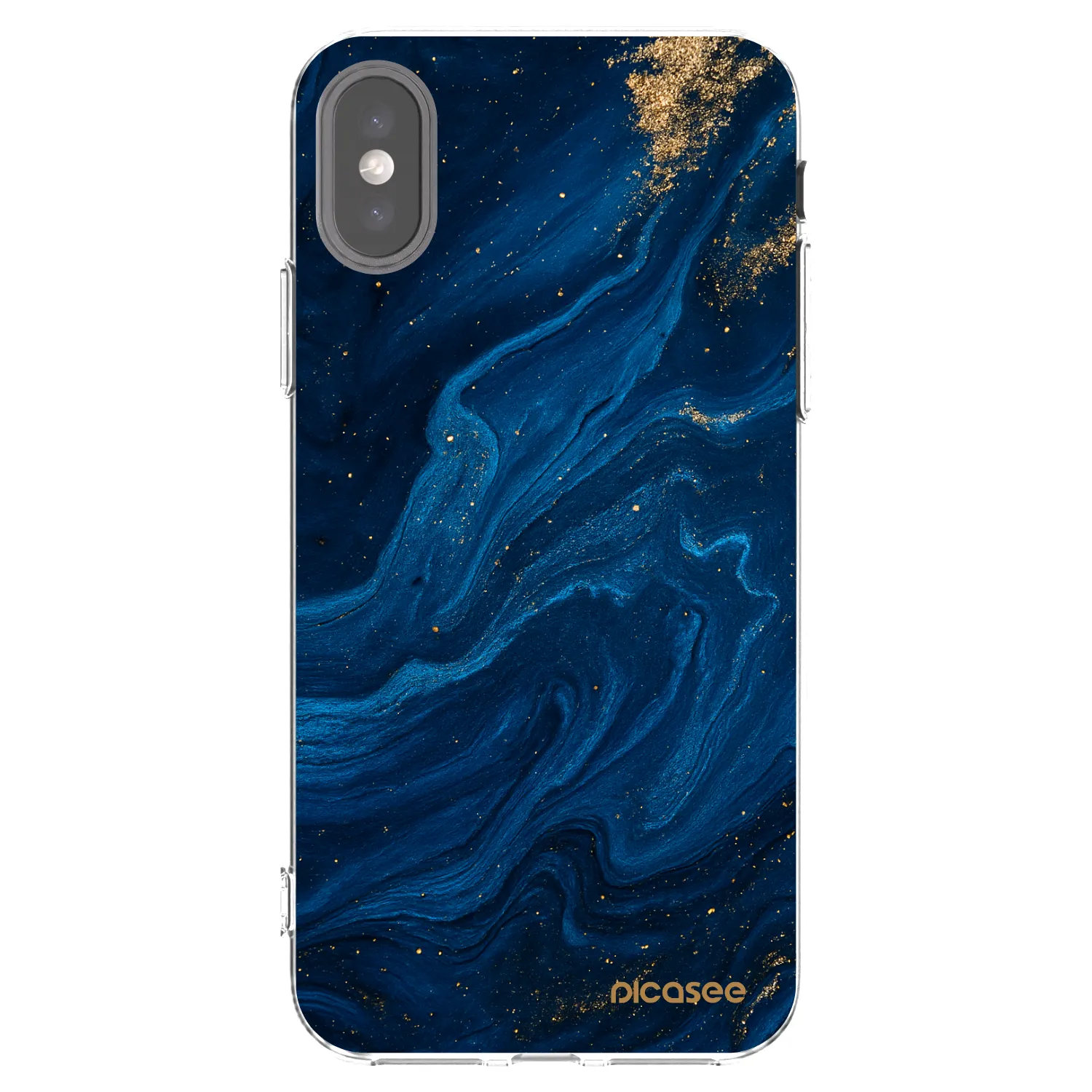 Picasee silikonowe przeźroczyste etui na Apple iPhone X/XS - Blue