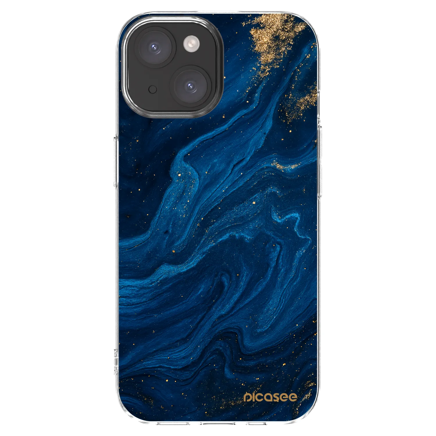 Picasee silikonowe przeźroczyste etui na Apple iPhone 15 - Blue