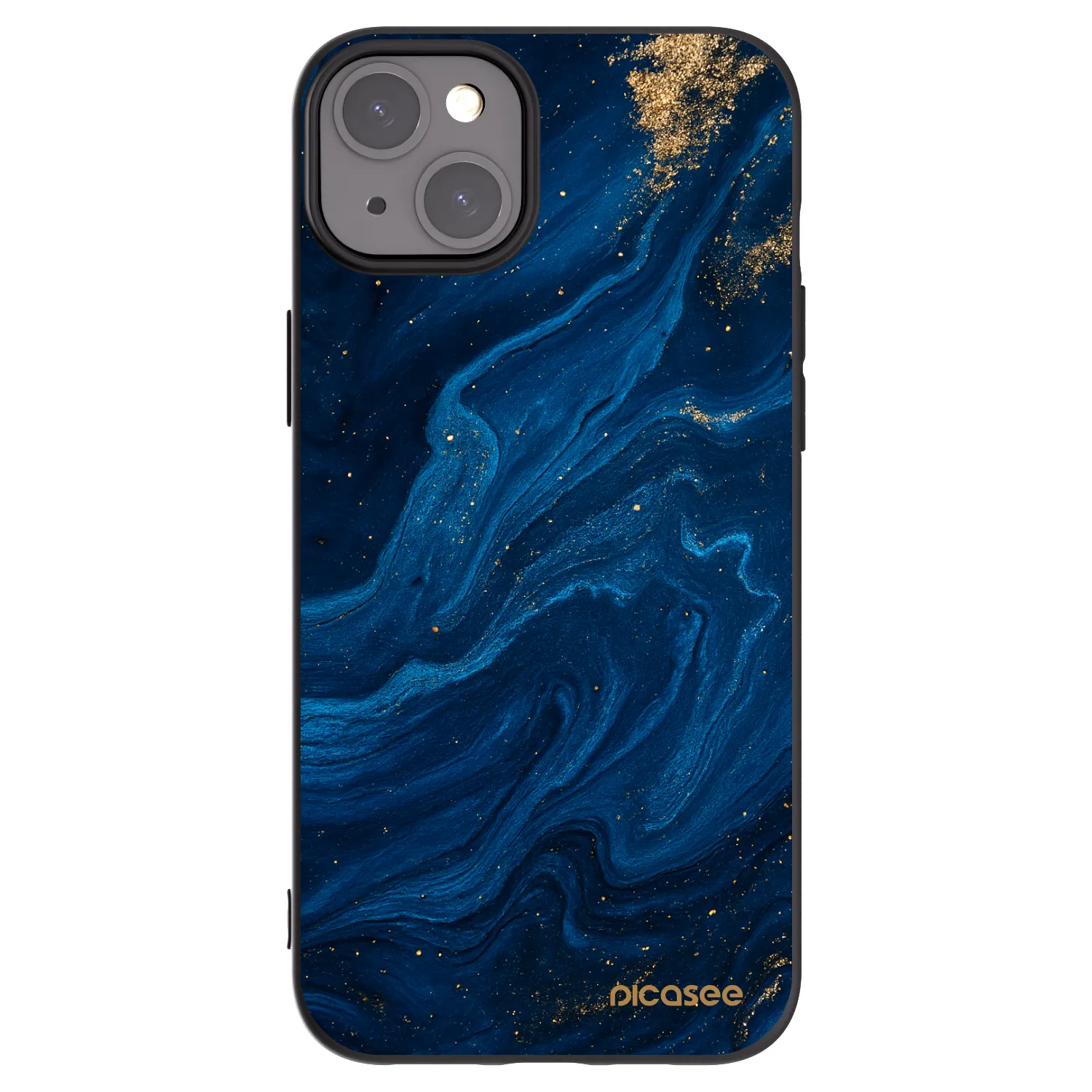 Picasee silikonowe czarne etui na Apple iPhone 15 Plus - Blue