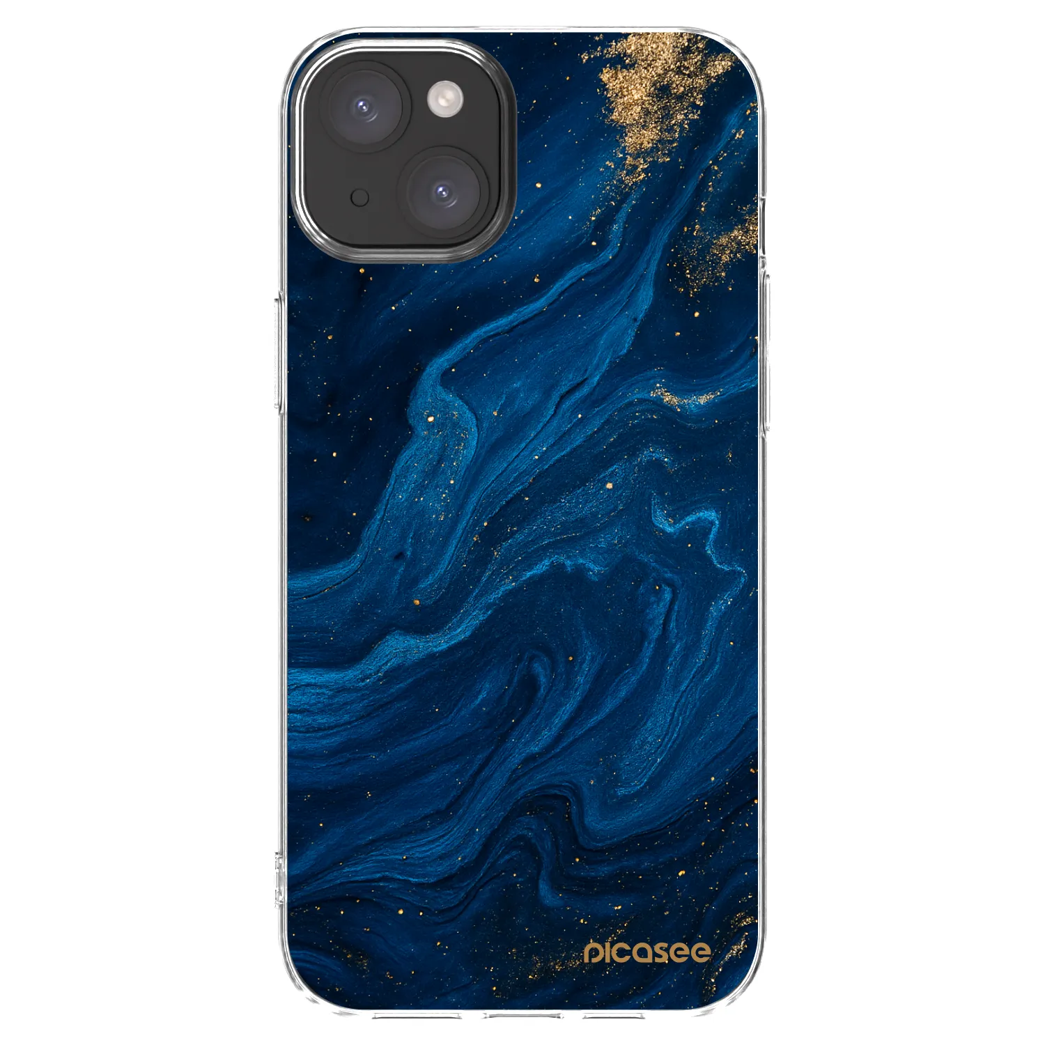 Picasee silikonowe przeźroczyste etui na Apple iPhone 15 Plus - Blue