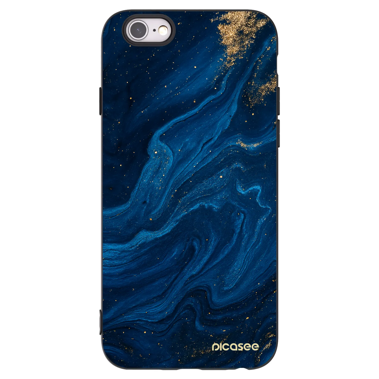 Picasee silikonowe czarne etui na Apple iPhone 6/6S - Blue