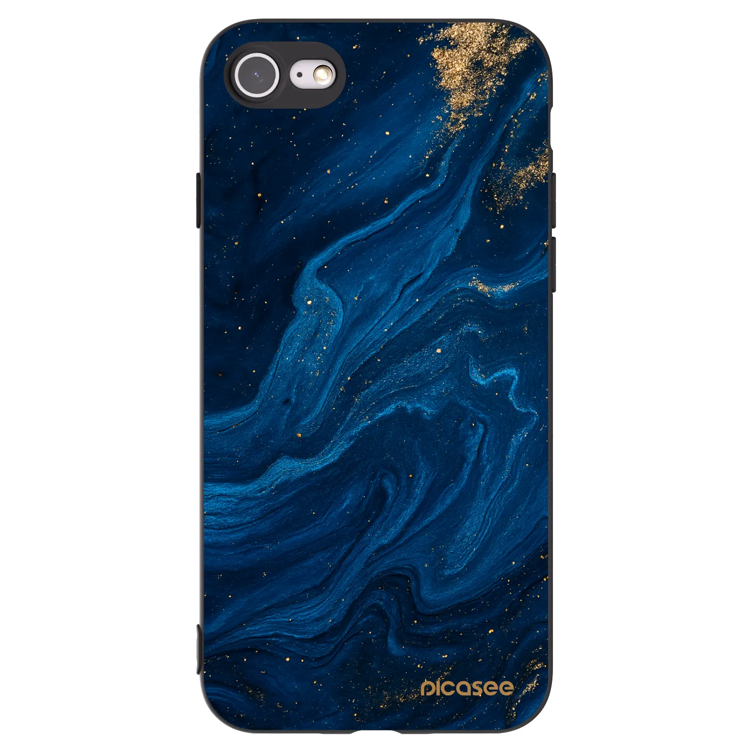 Picasee silikonowe czarne etui na Apple iPhone 7 - Blue