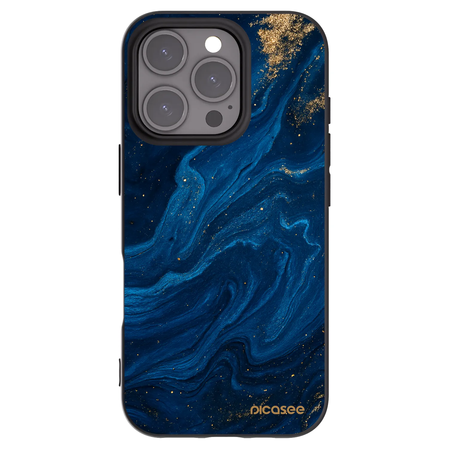 Picasee silikonowe czarne etui na Apple iPhone 16 Pro - Blue