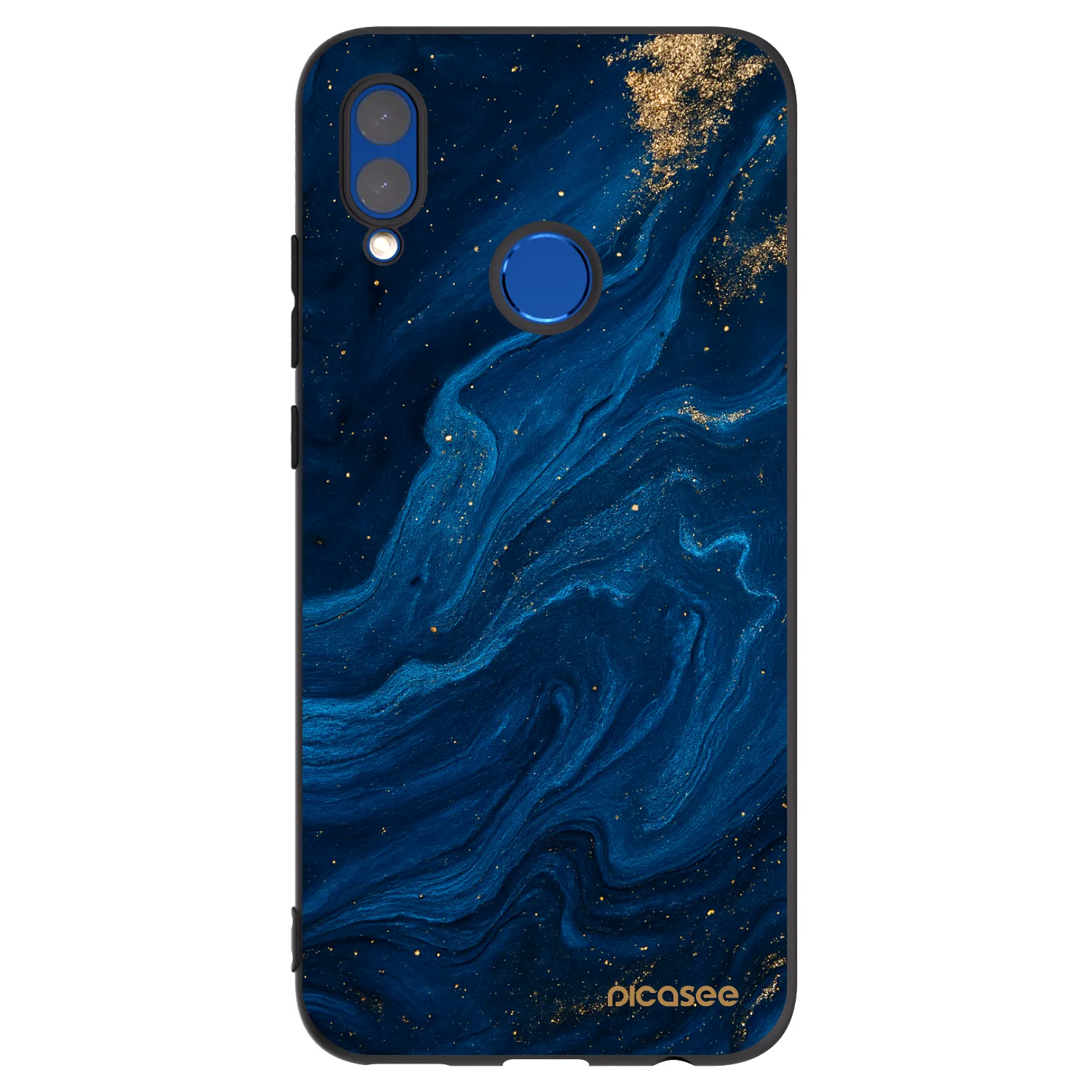 Picasee silikonowe czarne etui na Honor 10 Lite - Blue