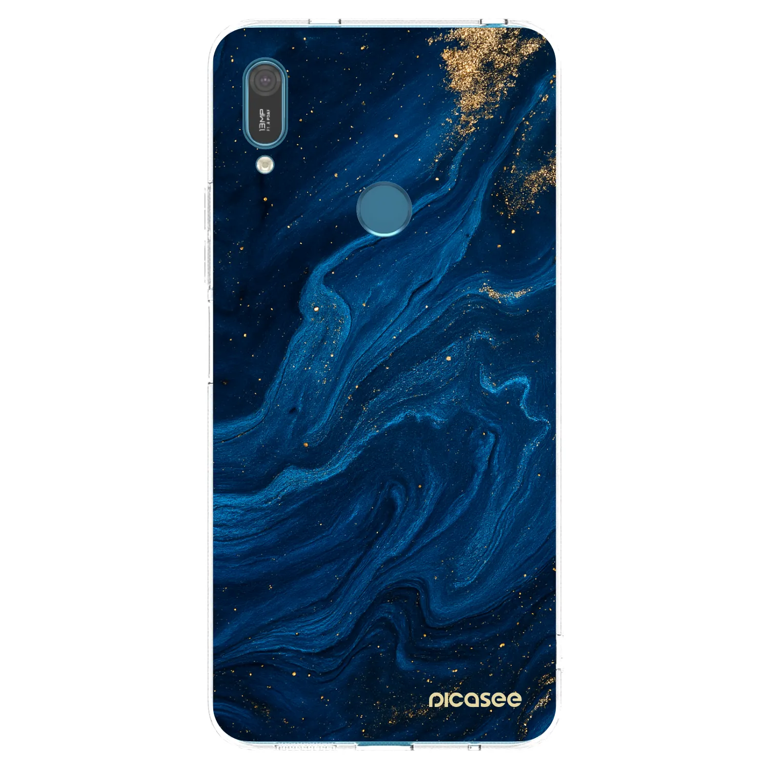 Picasee silikonowe przeźroczyste etui na Huawei Y7 2019 - Blue