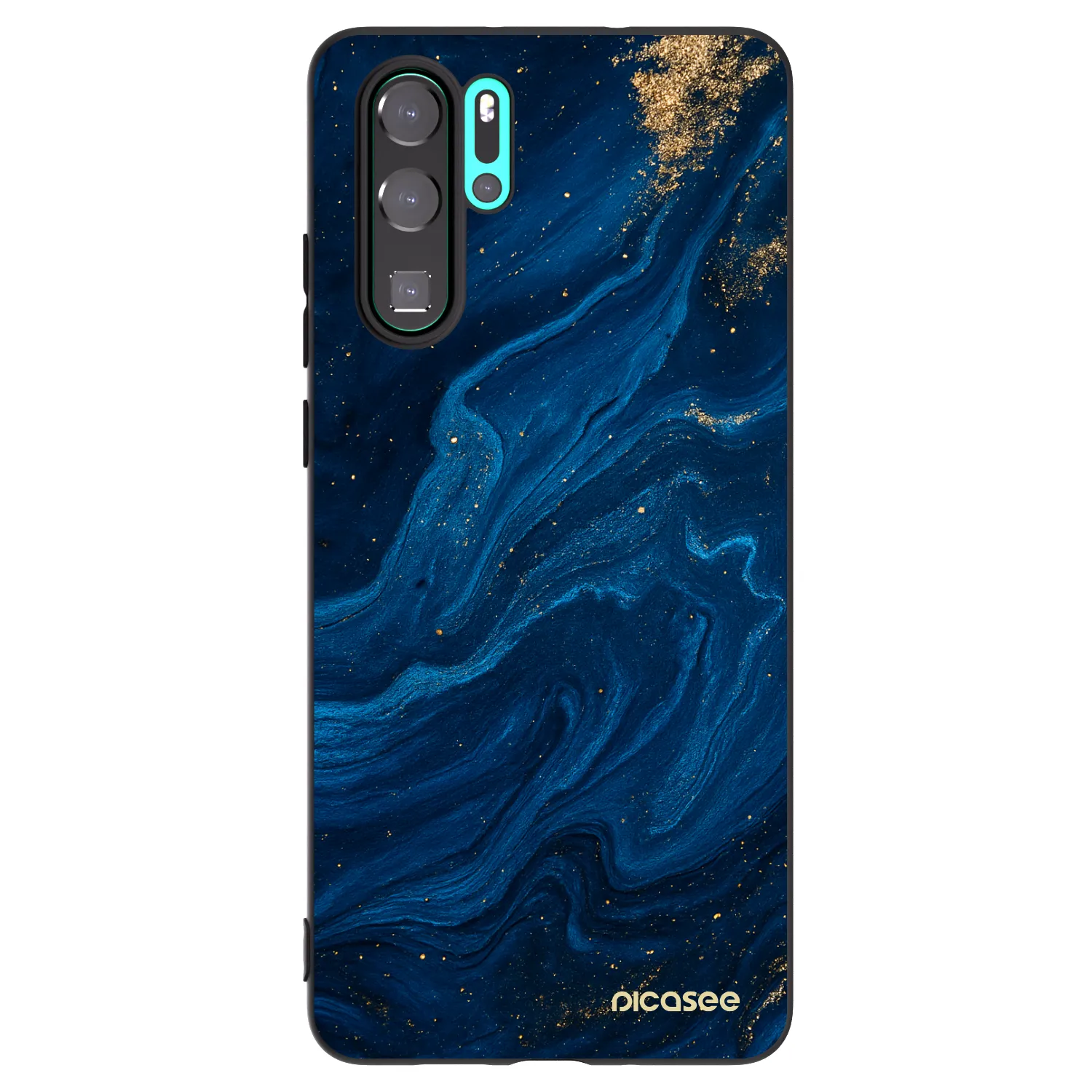 Picasee silikonowe czarne etui na Huawei P30 Pro - Blue