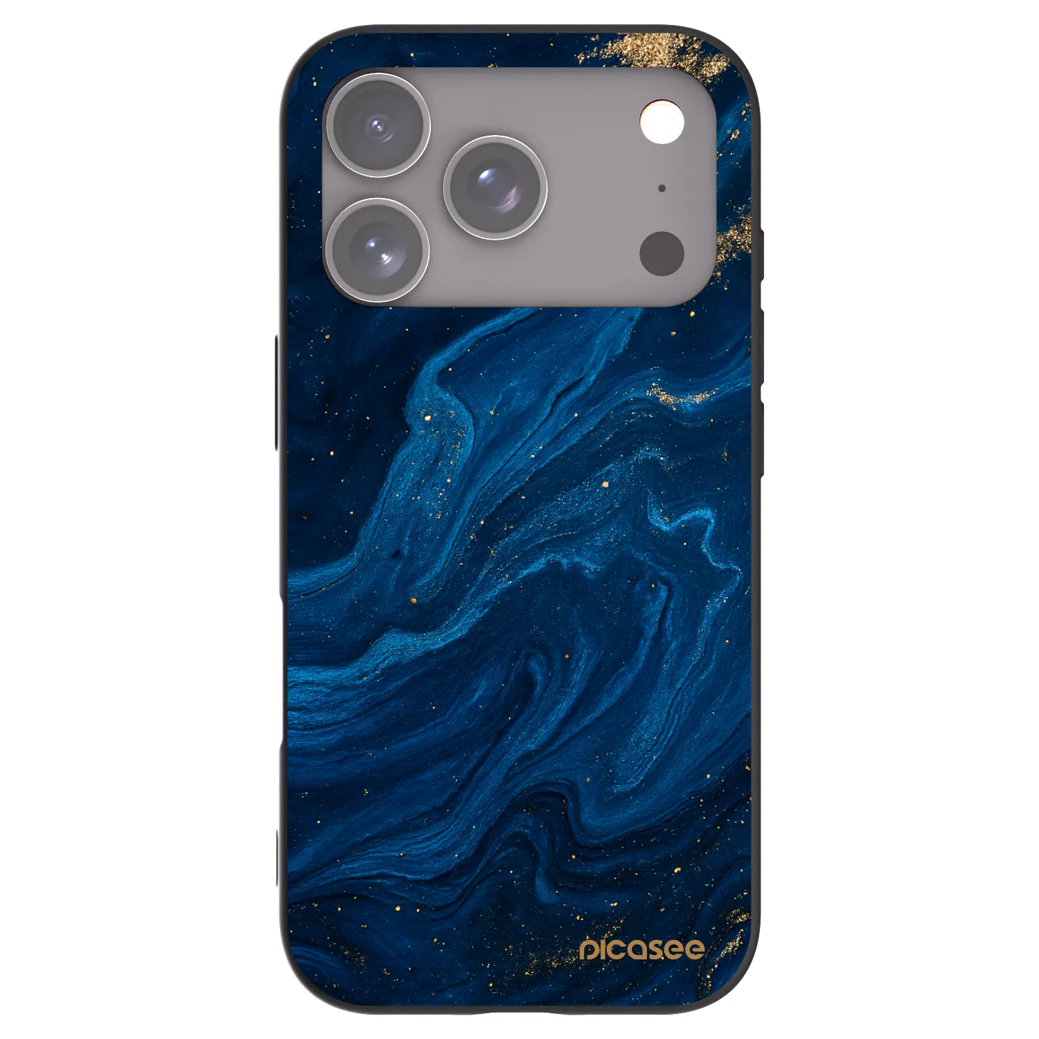 Picasee silikonowe czarne etui na Apple iPhone 17 Pro - Blue