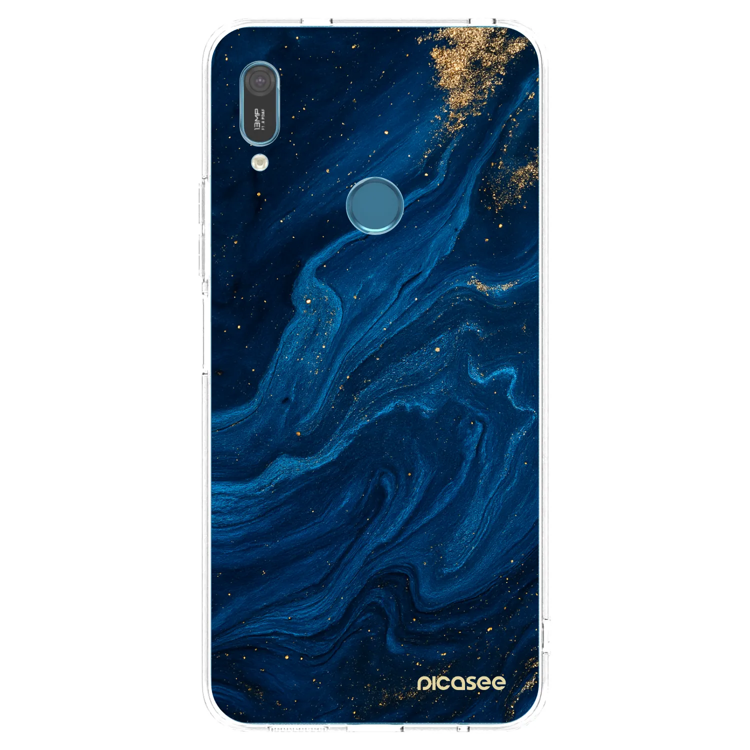 Picasee silikonowe przeźroczyste etui na Huawei Y6 2019 - Blue