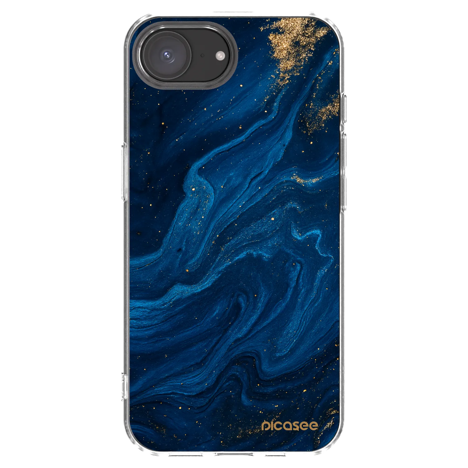 Picasee silikonowe przeźroczyste etui na Apple iPhone 17e - Blue