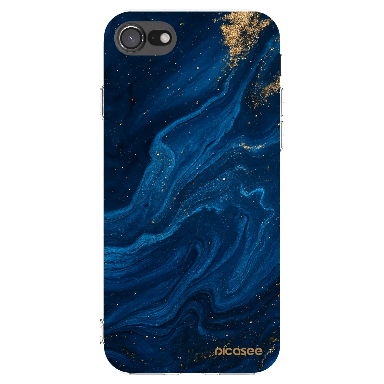 Picasee silikonowe przeźroczyste etui na Apple iPhone 8 - Blue