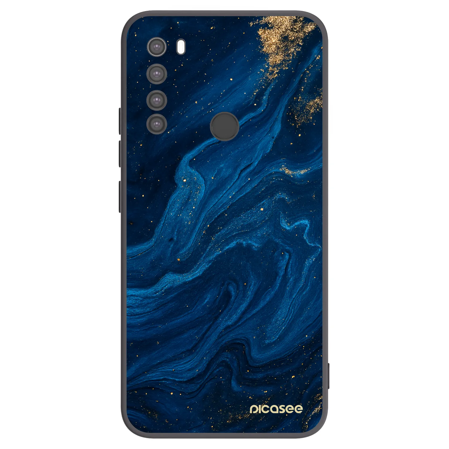 Picasee silikonowe czarne etui na Xiaomi Redmi Note 8 - Blue