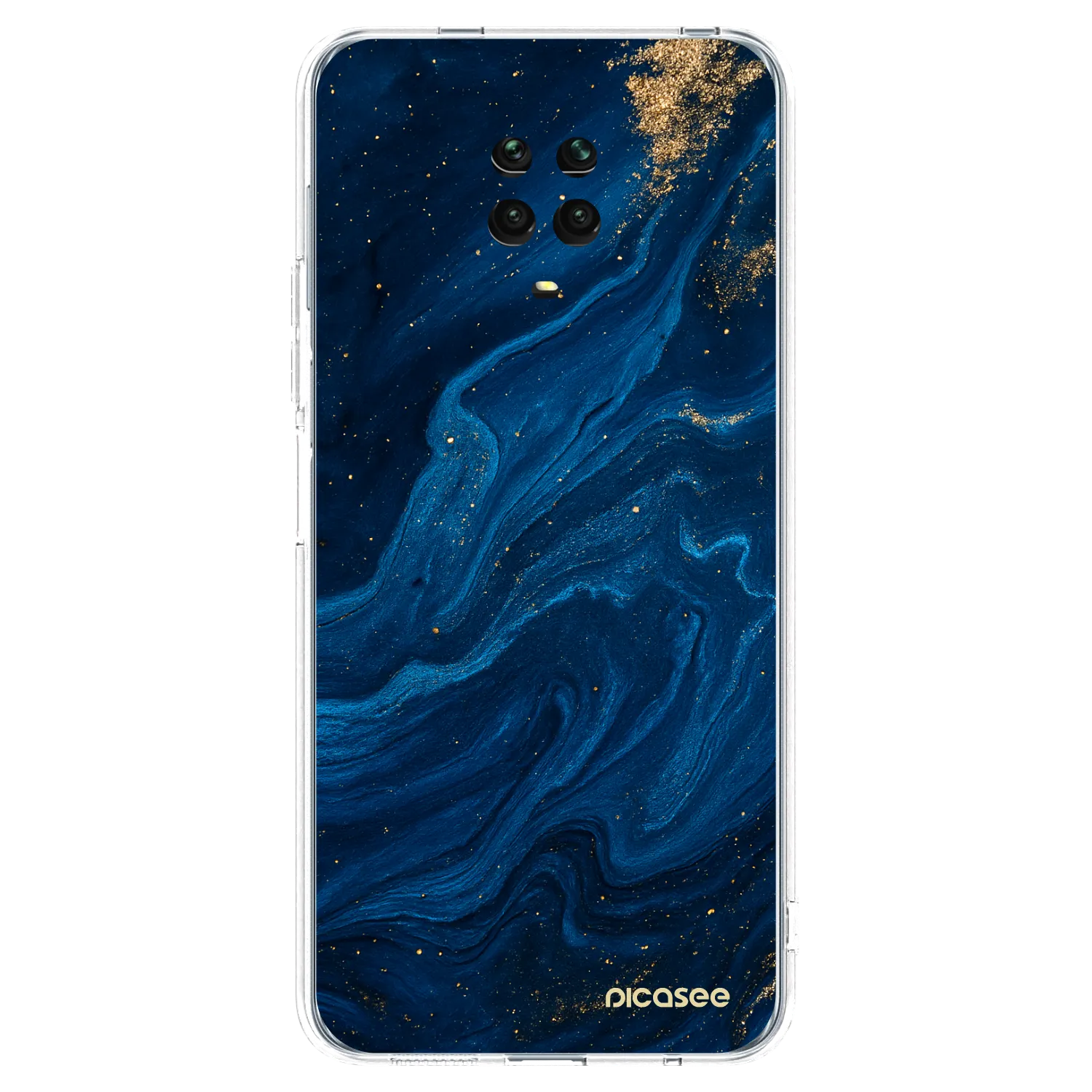 Picasee silikonowe przeźroczyste etui na Xiaomi Redmi Note 9 Pro - Blue