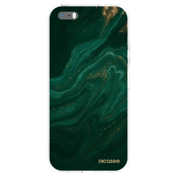 Picasee silikonowe przeźroczyste etui na Apple iPhone 5/5S/SE - Green