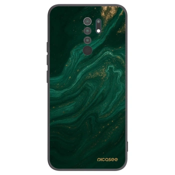 Picasee silikonowe czarne etui na Xiaomi Redmi 9 - Green