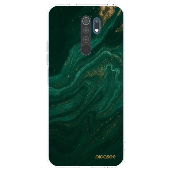 Picasee silikonowe przeźroczyste etui na Xiaomi Redmi 9 - Green