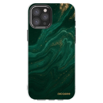 Picasee silikonowe przeźroczyste etui na Apple iPhone 12 Pro Max - Green
