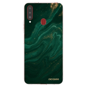 Picasee silikonowe przeźroczyste etui na Samsung Galaxy A20s - Green