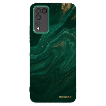 Picasee silikonowe przeźroczyste etui na Honor 10X Lite - Green