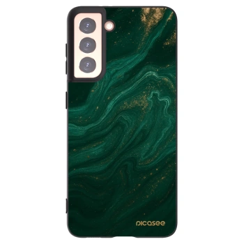 Picasee silikonowe czarne etui na Samsung Galaxy S21 5G G991B - Green