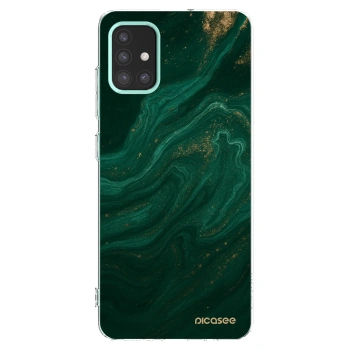 Picasee silikonowe przeźroczyste etui na Samsung Galaxy M31s - Green