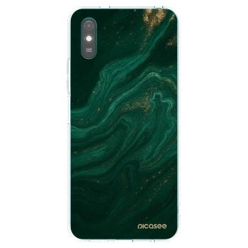 Picasee silikonowe przeźroczyste etui na Xiaomi Redmi 9AT - Green