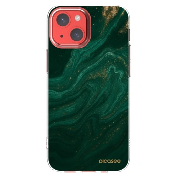 Picasee silikonowe przeźroczyste etui na Apple iPhone 13 mini - Green